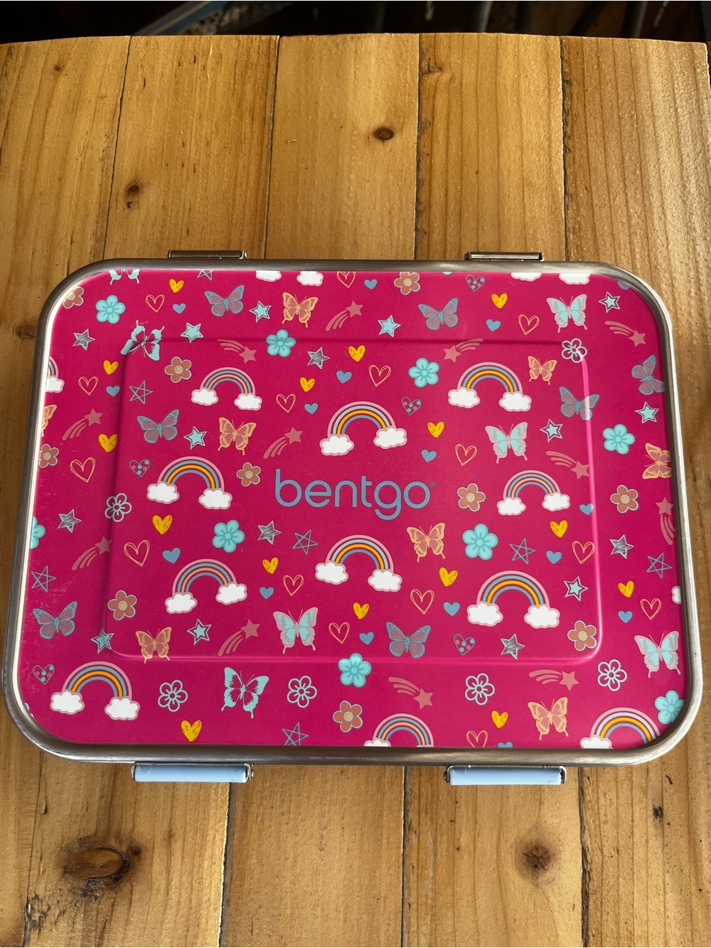Bentgo Kids Stainless Steel Lunchbox - Rainbows & Butterflies LIKE NEW! - Picture 6 of 12